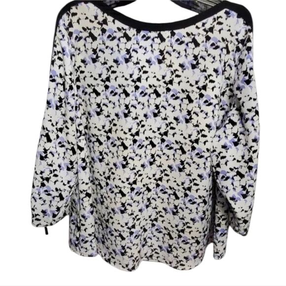 Limited periwinkle black white Tape ribbon shirt Plus Size 2X New - Picture 5 of 13